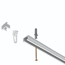 SN DECO -Objektschiene RS, 1 läufig, weiß, vorgebohrt, Innenlauf, Vorhangschiene
