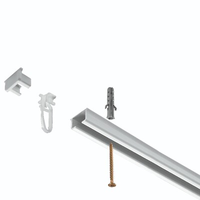 SN DECO -Objektschiene RS, 1 läufig, weiß, vorgebohrt, Innenlauf, Vorhangschiene