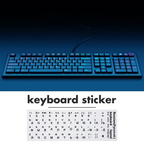 10 Pcs Russian Keyboard Stickers Computer Removable Piano Note Labels - Afbeelding 5 van 12