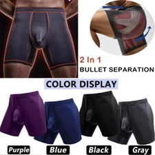 Men Underwear Separate Penis Ball Pouch Breathable Boxer Shorts Briefs