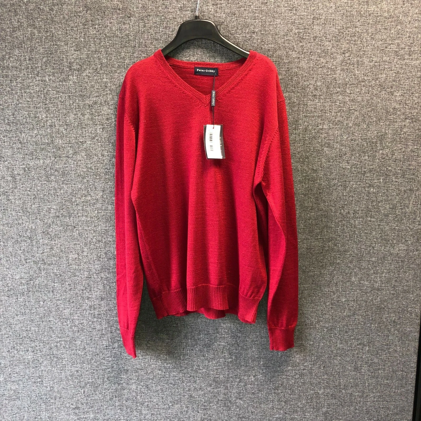 Peter Gibby Merino V-Neck Jumper Wine Large TD018 PP 06