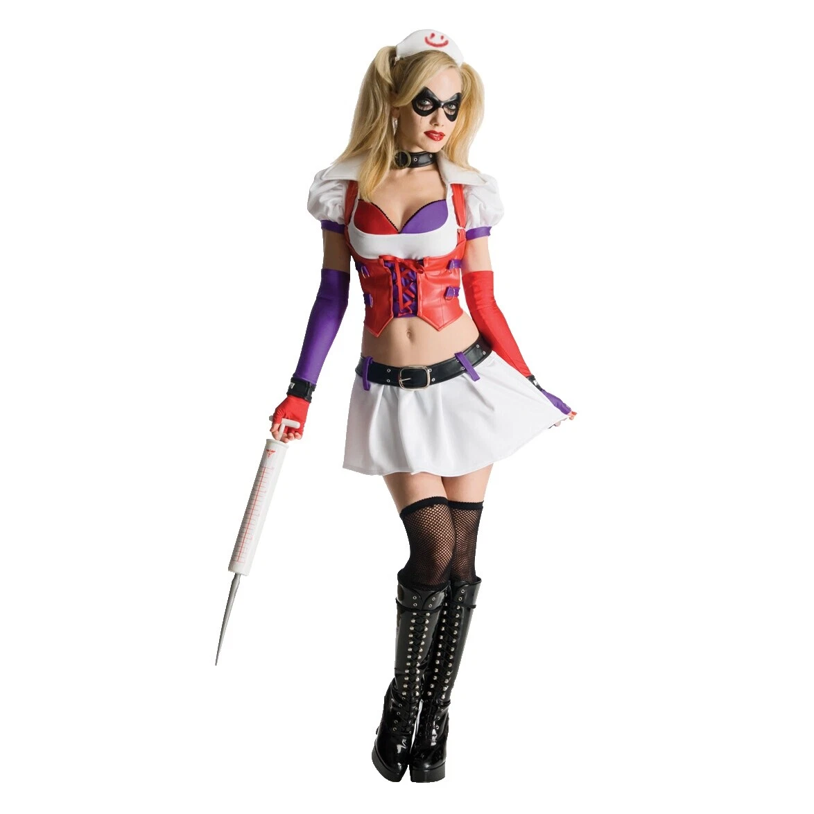 Harley Quinn trajes de Poliéster Blanco para Mujeres