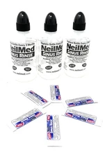 NeilMed Sinus Rinse 3pcs Bottles 8 OZ+6 Packet Exp: 04/2028 Natural Sinus Relief
