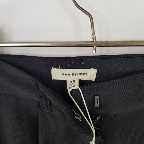 NEW MAX STUDIO Dress Pants Womens XS Black High Waist Pleated Formal Trousers - Picture 10 of 14