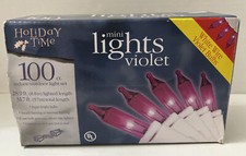 Holiday Time 100 Violet Mini Lights White Wire 28.9 Ft. Indoor/Outdoor Bright