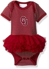 NCAA Oklahoma Sooners Tutu Creeper Red Logo All Polka Dot Top Two Feet Ahead