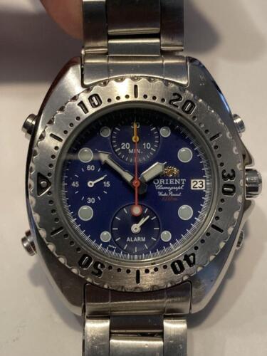 Orient Wrist Watch Diver Chronograph Men'S Japan Used - Afbeelding 1 van 7