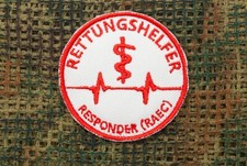 Patch: "Rettungshelfer - Responder RAEC) mit Klettrückseite, zwei Varianten