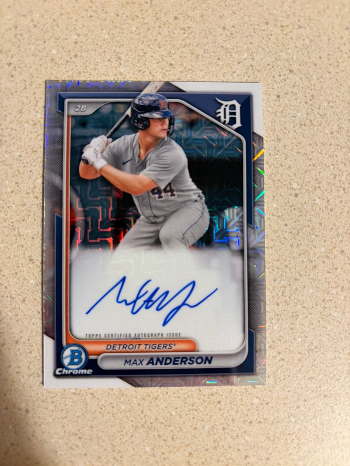 2024 Bowman Chrome Mega Max Anderson Mojo Refractor Auto #BMA-MA Tigers
