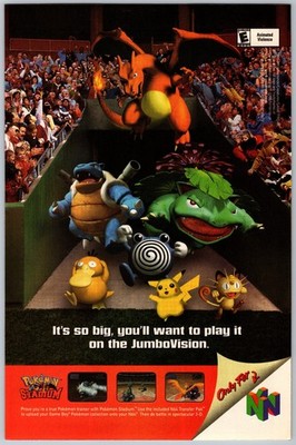 Pokemon Stadium Nintendo 64 Print Ad Game Poster Art PROMO