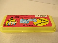 Vintage Eggums Bubble Gum Eggs Candy Container 4 inches empty package Leaf GUM