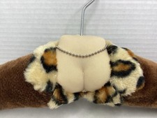 Vintage Novelty Women  s Padded Clothes Hanger FAUX FUR COAT 16  Long Necklace