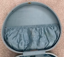 Samsonite Blue Hat Box  Hard Train Case  Luggage, Suitcase  Vtg.