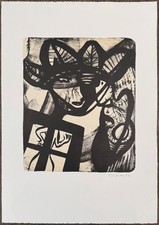 Ina Barefuss, lithograph on laid paper, 1987, autographed and dated