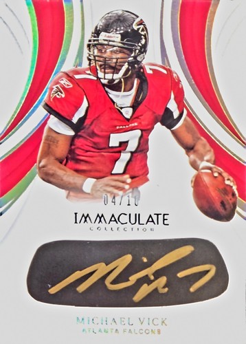 2019 Panini Immaculate Michael Vick Auto Gold Ink /10 Falcons On-Card Autograph