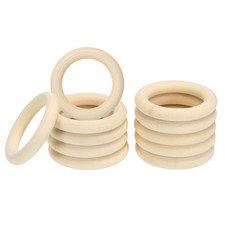 60mm/2.36" Unfinished Wooden Rings 20Pack Natural Solid Circle Unfinished Rings