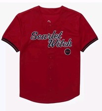 BoxLunch Marvel Scarlet Witch Wanda Vision Maximoff Baseball Jersey Size XL 