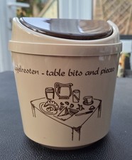 Handy Brown/Beige Table Top Mini Bin By SENO of The Netherlands. Used but VGC.