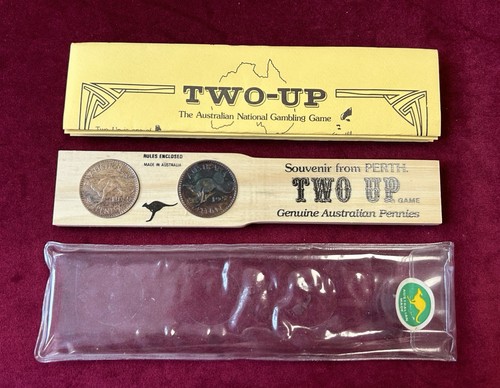 Australian Two Up Set Game with Coins Vintage Souvenir Collectable From Perth