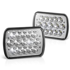 DNA MOTORING 2Pcs 7x6 LED Headlights 5x7 H6054 Hi/Low Sealed Beam Reflector H...