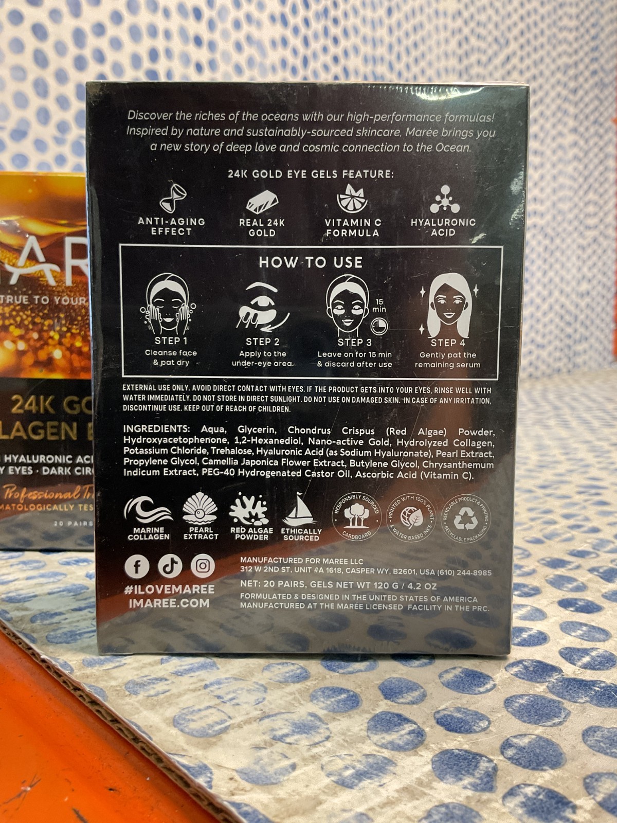 Maree True to Your Beauty 24K Gold Collagen Eye Gels (20 Per Box, 2 Boxes) *NEW*