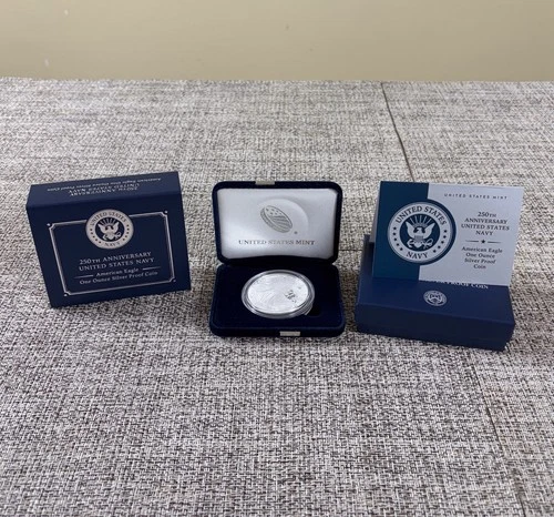 250th Anniversary United States Navy American Eagle One Ounce Silver Proof Coin