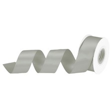 1" 10 Yard Double Faced Solid Satin Ribbon Polyester Fabric Silver Grey