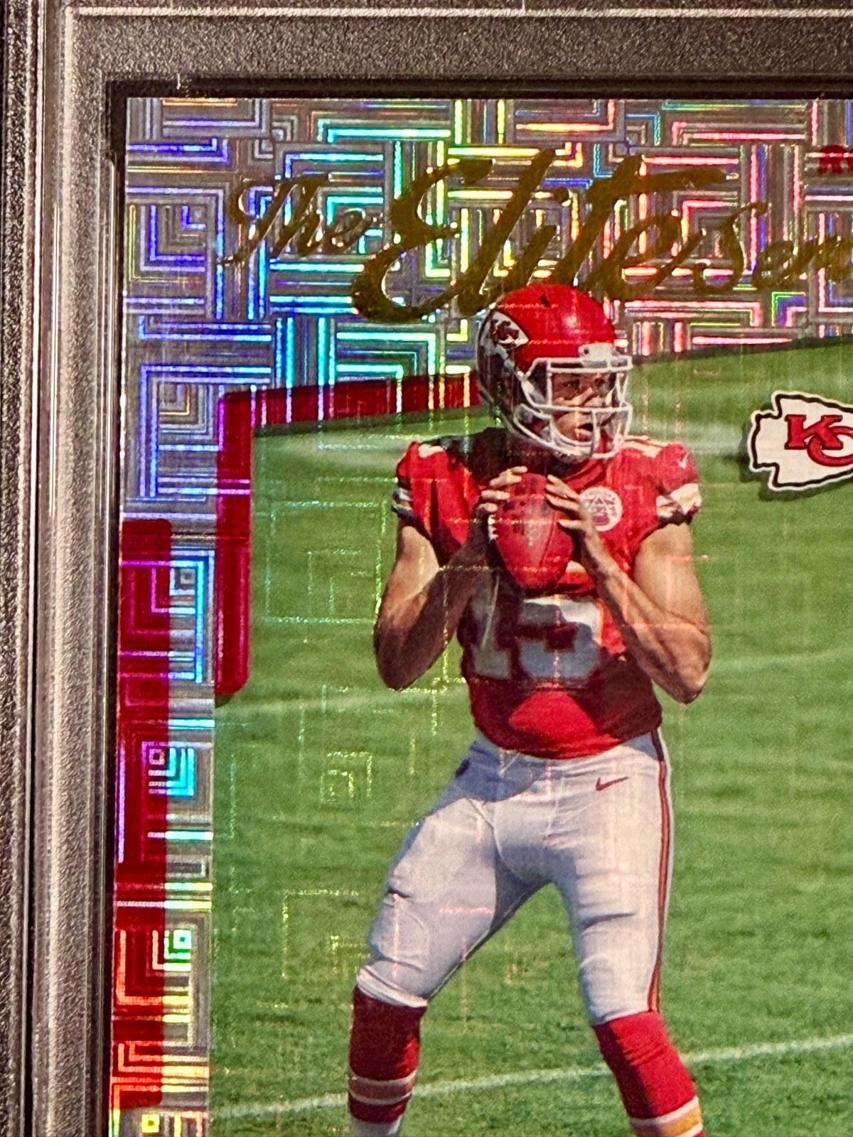 2017 Panini Donruss The Elite Series Rookie Patrick Mahomes II #7 PSA 9 view 5