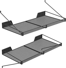 Garage Wall Shelf (2Pcs-23.6"X12"X2.2") Steel Wall Shelf Storage Rack-Design of