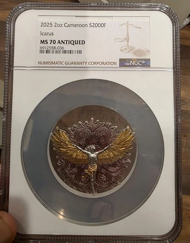 2025 Cameroon 2 Oz Icarus MS70 (Only 1 In Existence NGC MS 70)