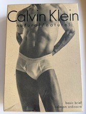 Vintage Calvin Klein Natural Men's Fly Front Brief Underwear 1995 U3500 MEDIUM