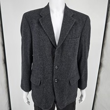 Vintage Y2K Barrington Wool/Camelhair Blend Textured Charcoal Sports Coat 40S 