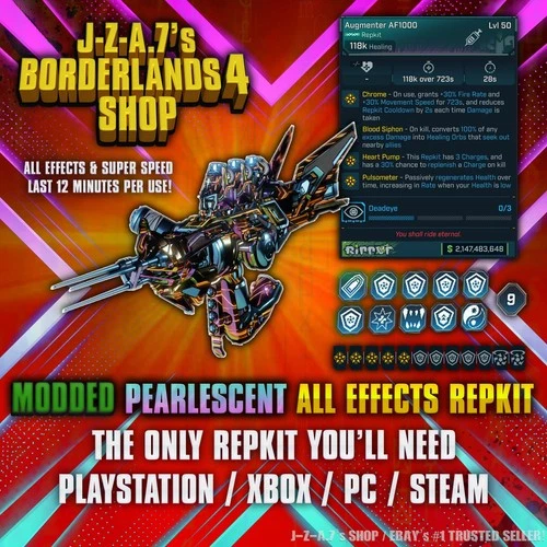 Borderlands 4✨ MODDED PEARLESCENT ALL EFFECTS REPKIT SPEED BL4 GEAR ✅PC-PS-XBOX✨