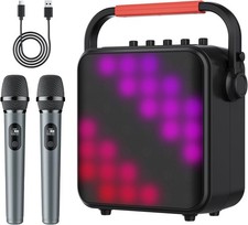 Gesnada K200 40W Karaoke Machine 2 Wireless Mics BT RGB TWS USB FM