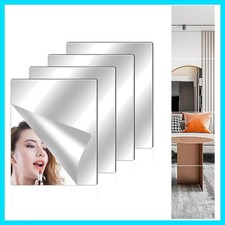 4 Pack Acrylic Mirror Tiles, 12  x16  Unbreakable Wall Mirror Full Length, Stic...