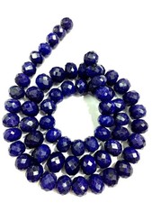 Natural Blue Sapphire Faceted Rondelle Beads Heated Sapphire Gemstone Beads.