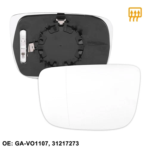 Left Driver Side Heated Mirror Glass for Volvo XC60 2010-2017 W/ Backing Plate