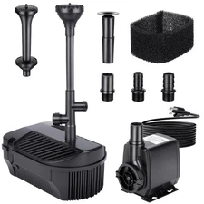 Pond Filter with Pump Kits, 800GPH Pond Filter with 60W Pond Pump & Fountain ...