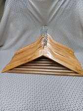 Lot 12 Wooden Hangers Suit Hangers Premium Natural Finish Clothes Coat Hangers