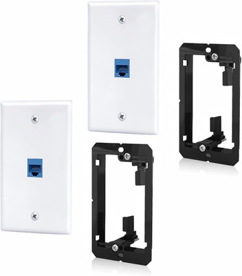 Ethernet Wall Plate, 2 Pack 1-Port RJ45 Keystone Jack with Low Voltage Mounting