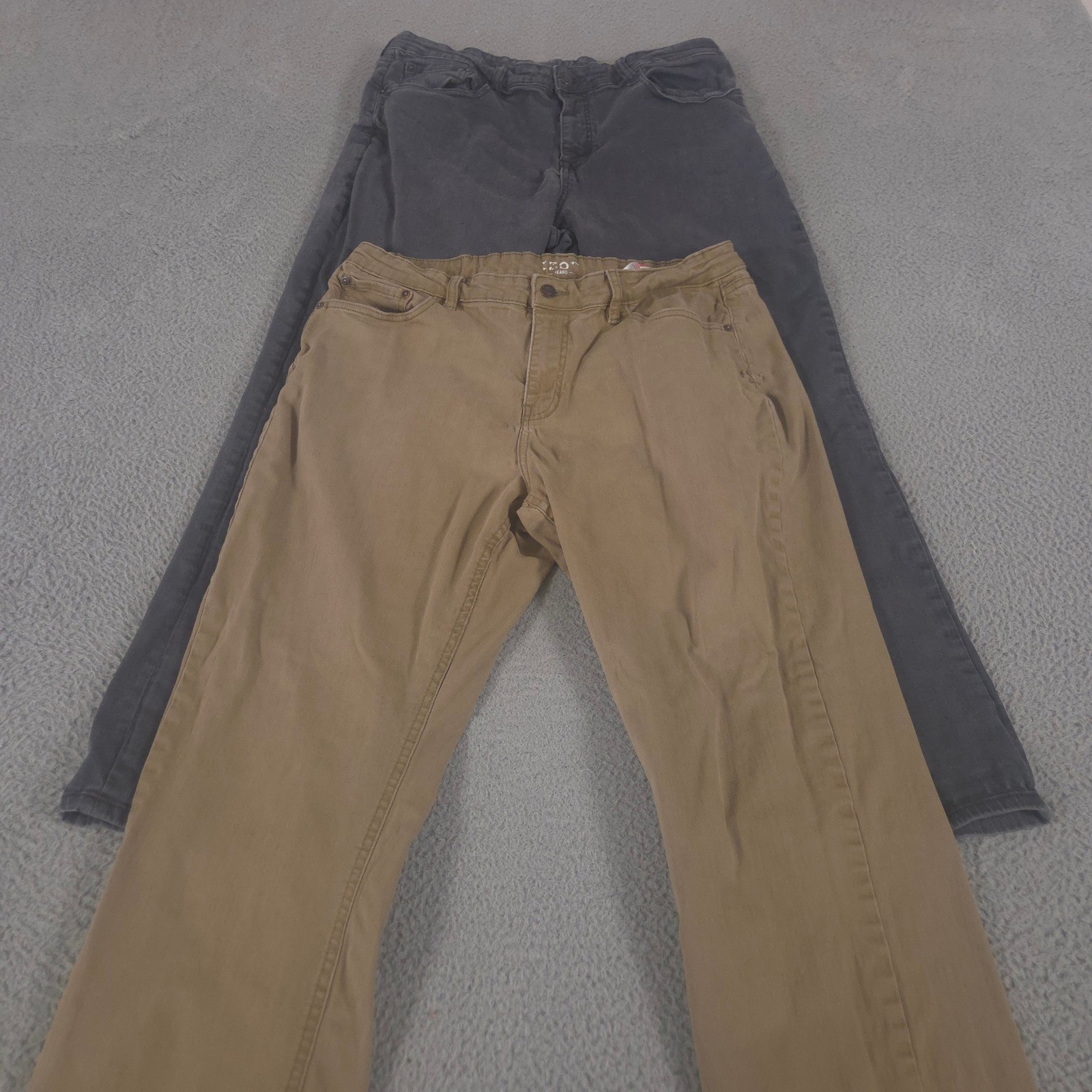 38x30 Khaki Grey Relaxed Fit Straight Leg Stretch Cotton