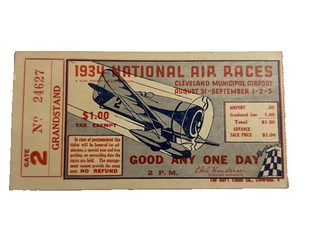 1935 NATIONAL AIR RACES CLEVELAND GRANDSTAND TICKET AVIATION EPHEMERA #1663