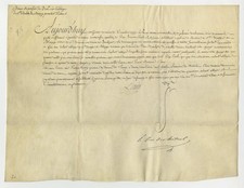 Louis XV – Secretarial Signed 1763  Vellum Abbey Appointment Document