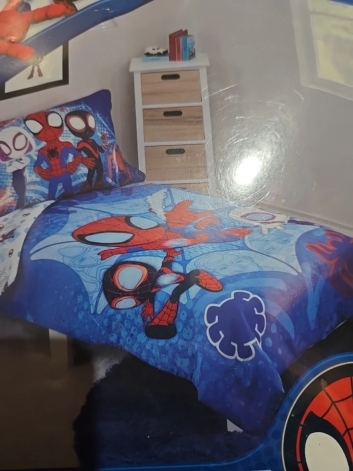 Edredom infantil Spidey And His Amazing Friends 4 peças nova versão conjunto de cama OB - Imagem 2 de 4