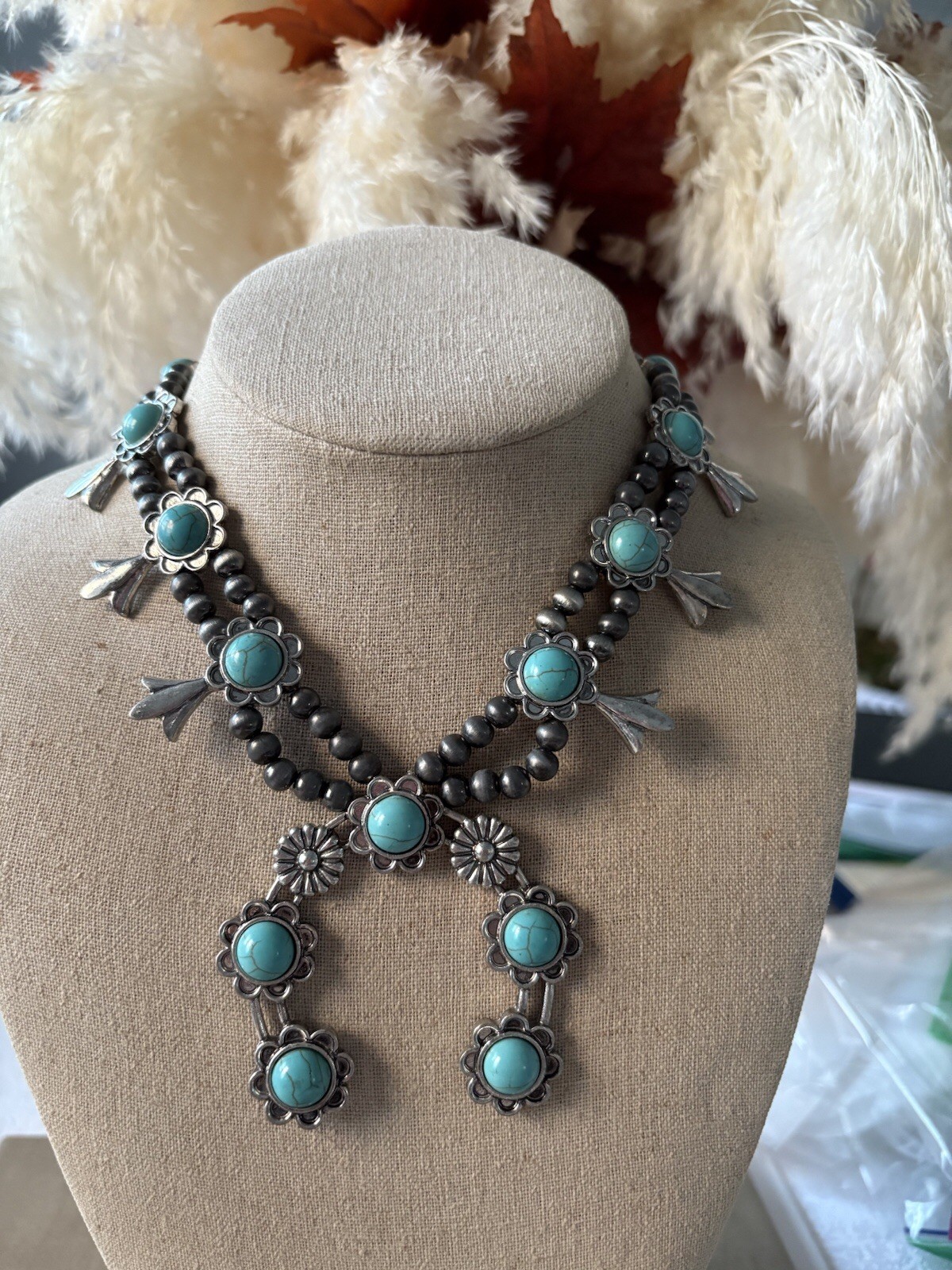 Squashblossom Native inspired Long beautiful Neck… - image 2