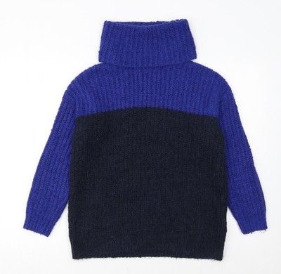 Marks and Spencer Grobstrickpullover Damen Blau Rollkragen Größe S