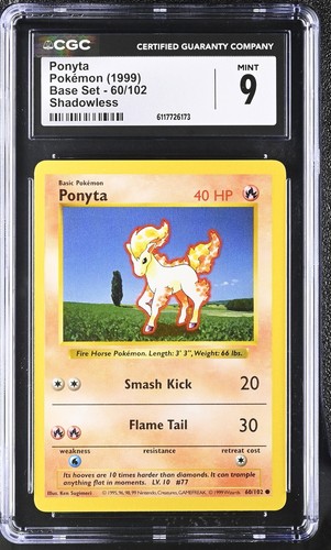 Ponyta (Shadowless) graded CGC 9 for sale on eBay