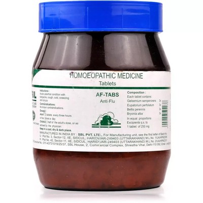 SBL AF-Tabs Tablets   Homeopathic Anti-Flu Remedy | Relieves Cold, Cough & Fatig
