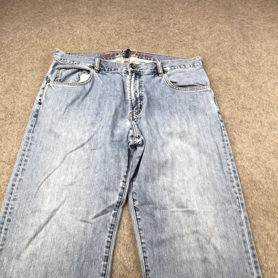 Tommy Bahama Jeans Mens 36x32 Blue Easy Fit Light Wash Straight Leg Denim Casual - Image 3 of 4