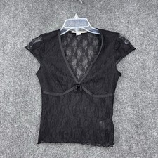 Kimchi Blue Black Lace Babydoll Sheer Top Women s S Whimsigoth Y2K Grunge